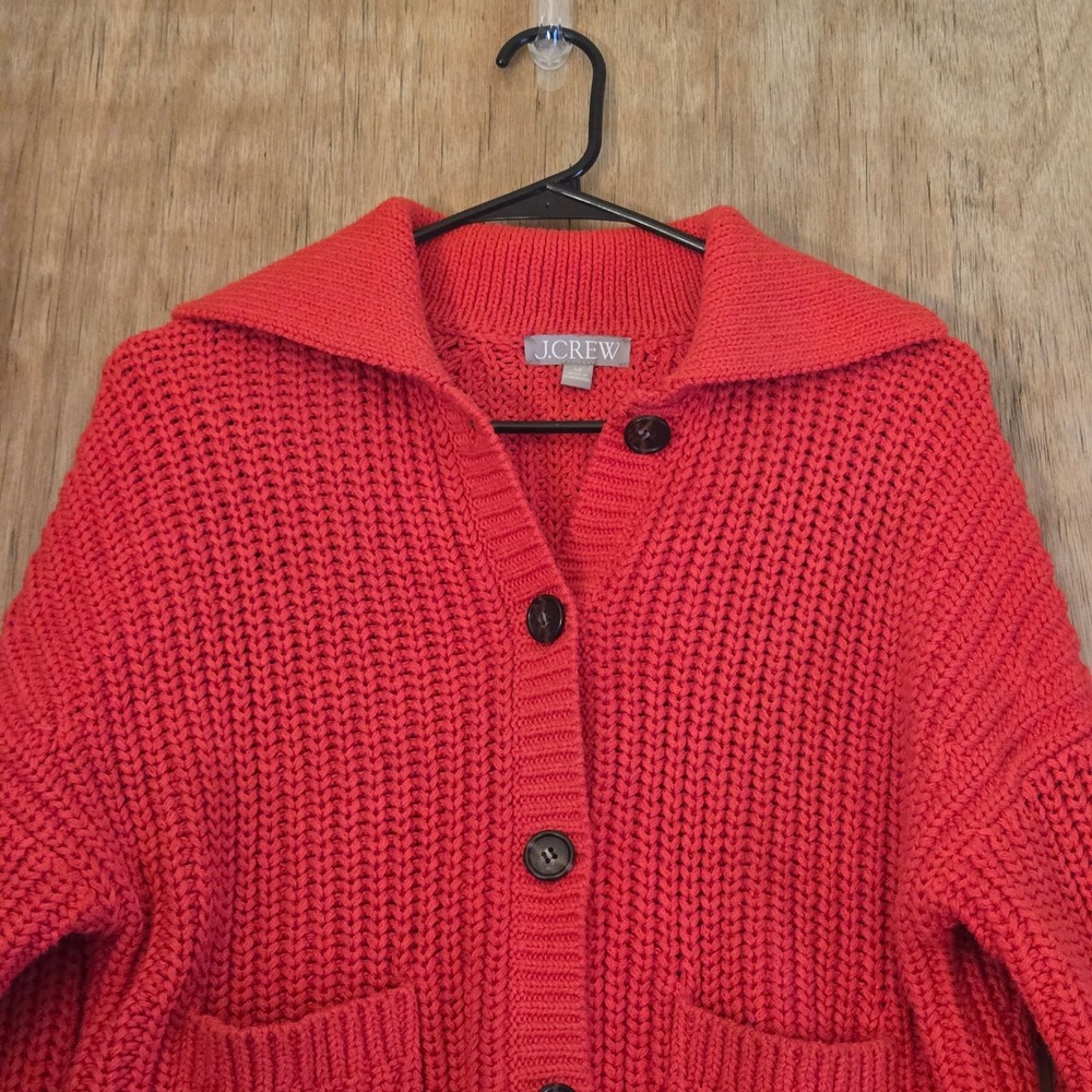 J.Crew Collared Crewneck Cardigan in Vintage Red, Fall 2025 Style Number CK761